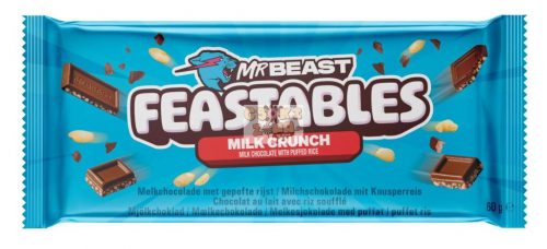 Mr Beast Feastables Puffed Rice (Crunch) Chocolate Bar 60g (10)