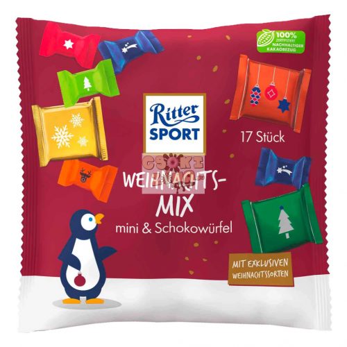 Ritter Sport karácsonyi mini csokoládék (17db) 195g