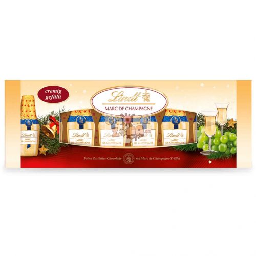 Lindt alkoholos csokoládéflaskák (Marc de Champagne) 131g