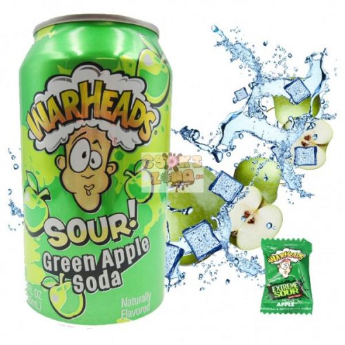 Warheads Green Apple Sour Soda 355ml(12)